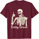 Skeleton Sarcastic Joke Meme Doing Great Thumbs Up Hilarious T-Shirt - T-Shirt | Maroon