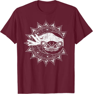 Butterfly Hamsa Hand Celestial Body Stargazer Crescent Moon T-Shirt - T-Shirt | Maroon