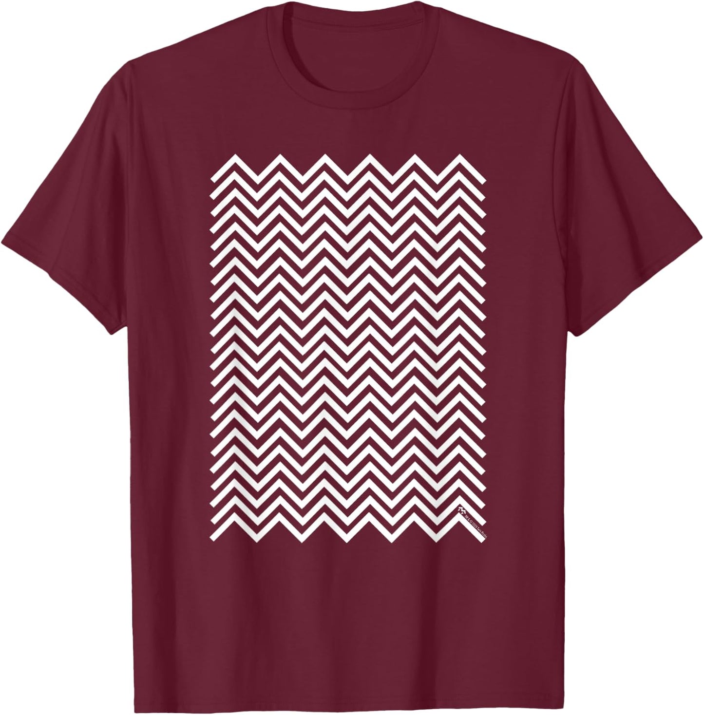 Twin Peaks Black and White Chevron T-Shirt - T-Shirt | Maroon