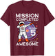 Kids 5th Birthday Astronaut Dab Mission Completed 5 Bday Boys Kid T-Shirt - T-Shirt | Maroon