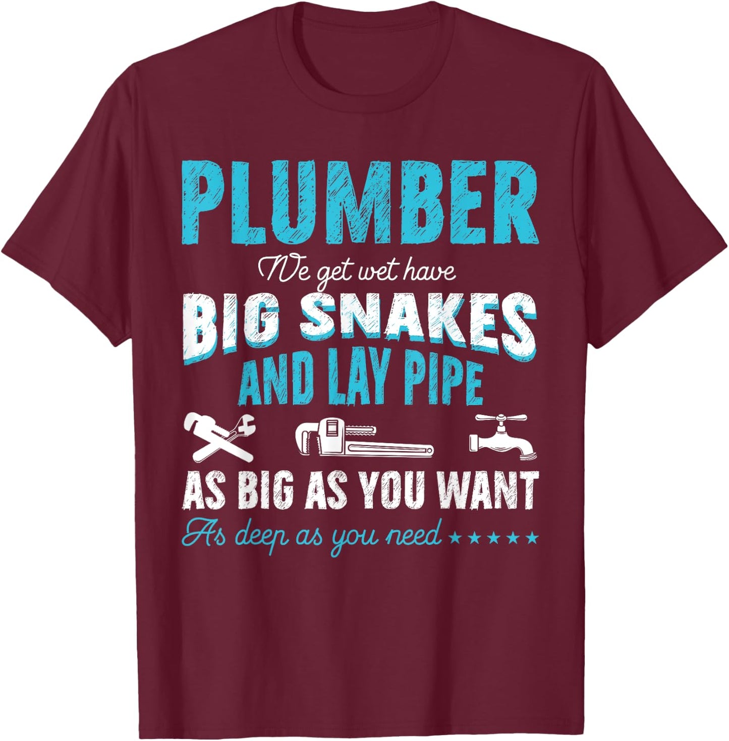 Funny Plumbing Graphic Design Plumber Dad Husband Men T-Shirt - T-Shirt | Maroon