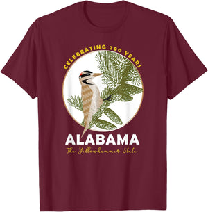Alabama Bicentennial The Yellowhammer State 1819-2019 T-Shirt - T-Shirt | Maroon