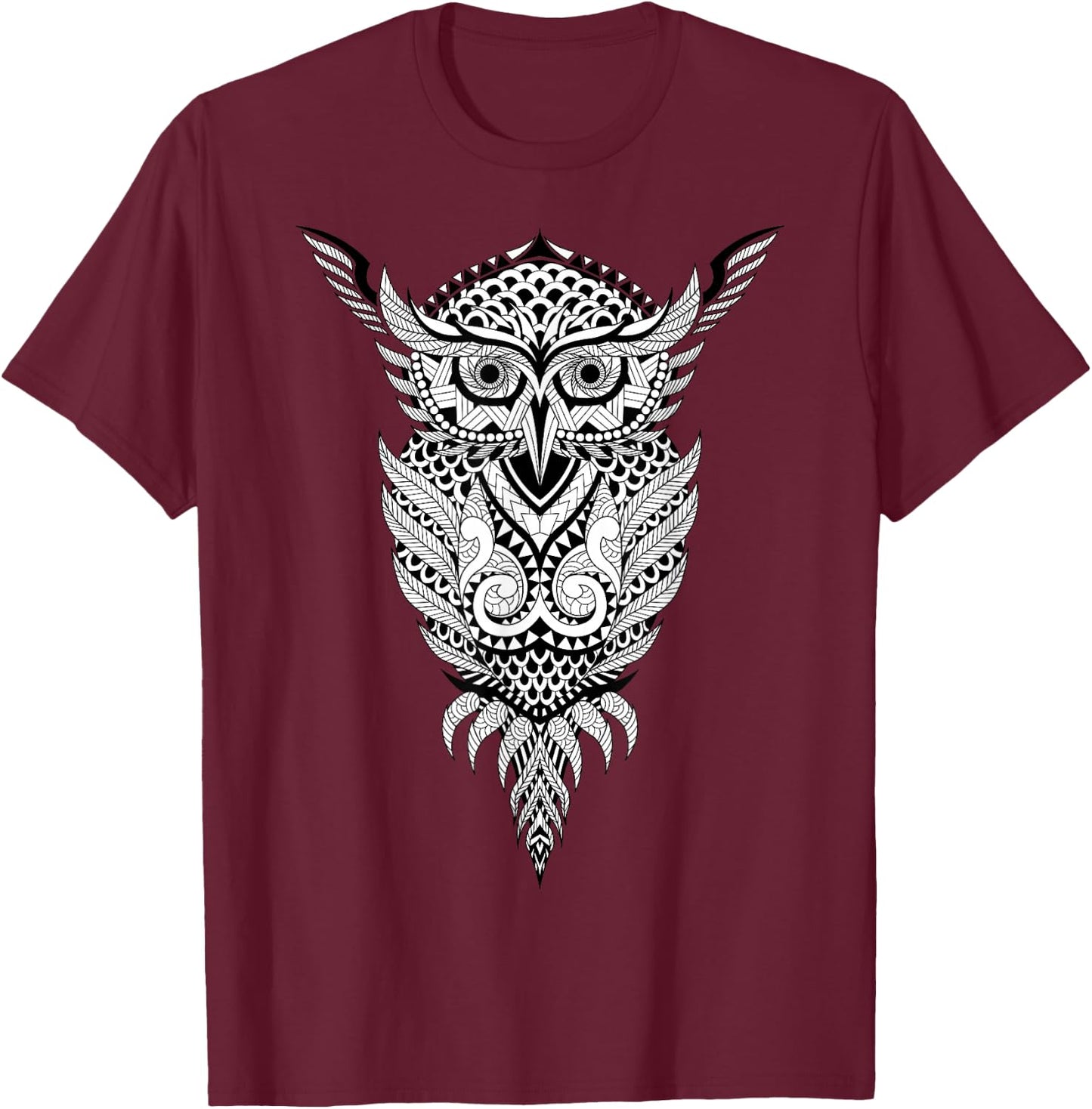 Cute owl to paint and colour for children T-Shirt - T-Shirt | Maroon