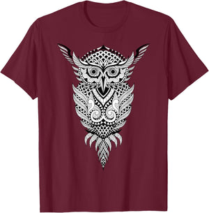 Cute owl to paint and colour for children T-Shirt - T-Shirt | Maroon