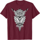 Cute owl to paint and colour for children T-Shirt - T-Shirt | Maroon