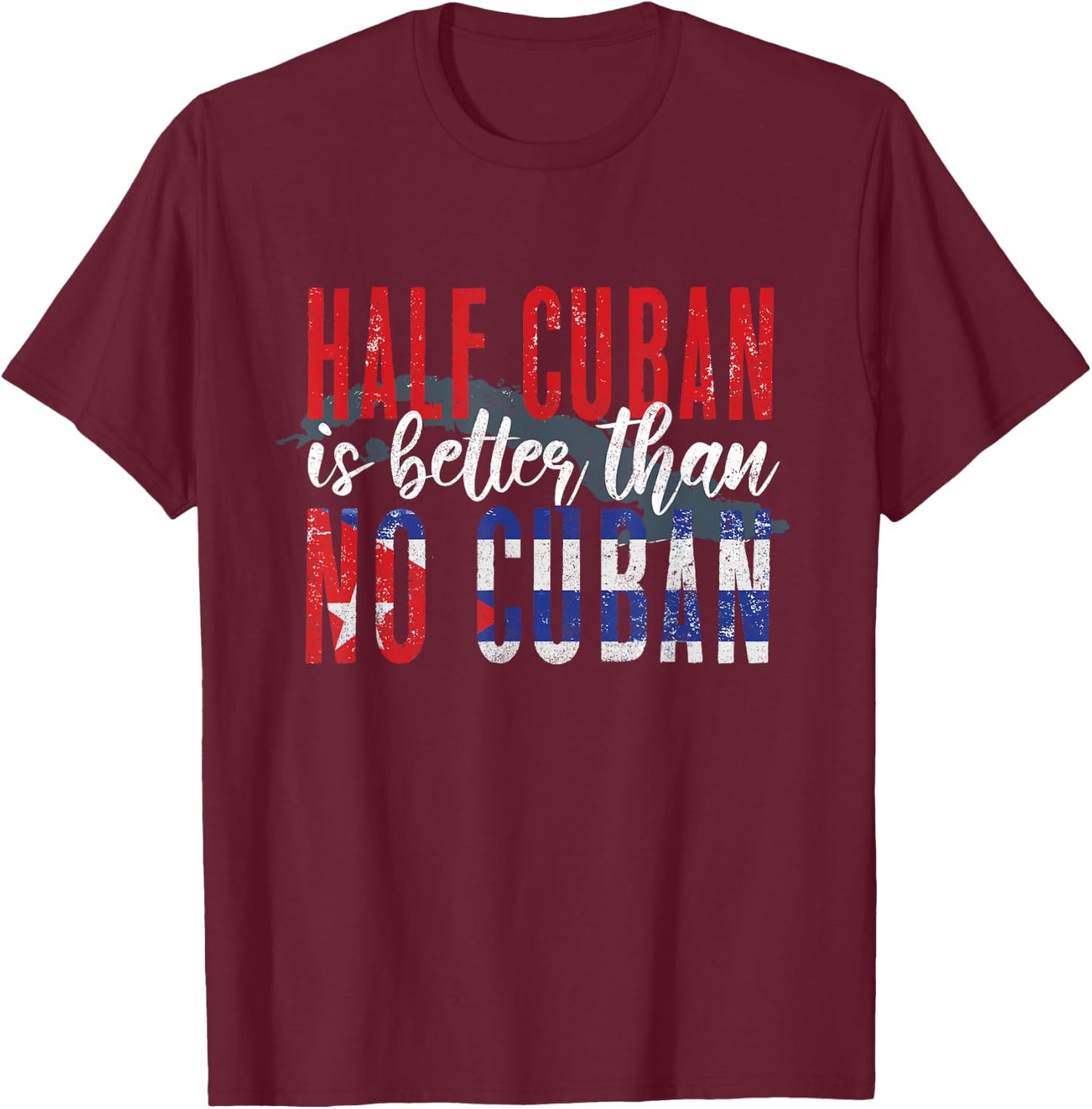 Funny Cuba Lover Graphic Men Kids Cuban T-Shirt - T-Shirt | Maroon