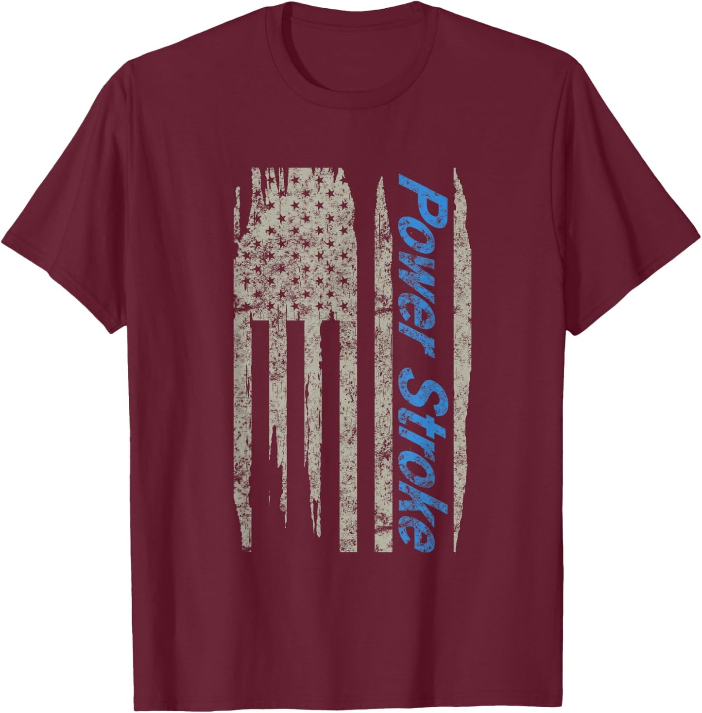 Power Stroke American Flag T-Shirt - T-Shirt | Maroon