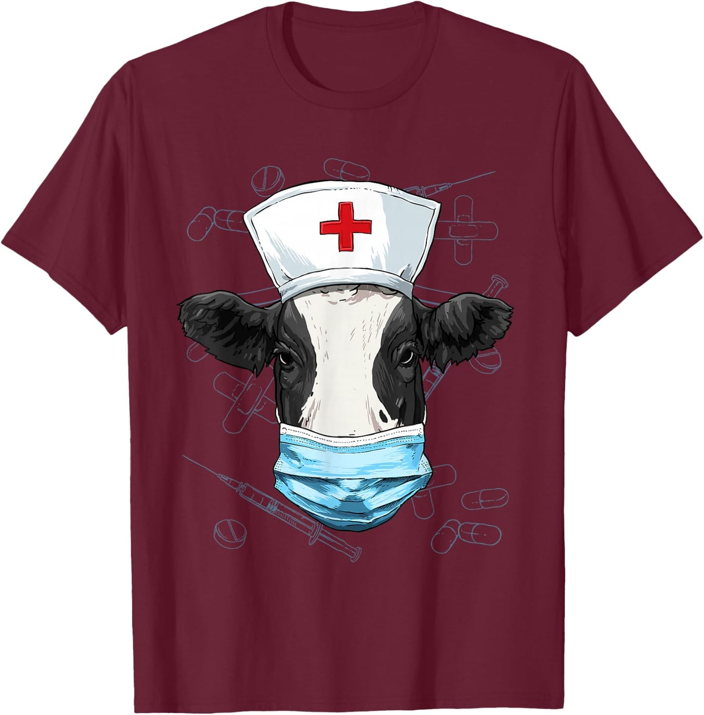 Cow Nurse Shirt Nursing Student Registered Nurse RN LPN CNA T-Shirt - T-Shirt | Maroon