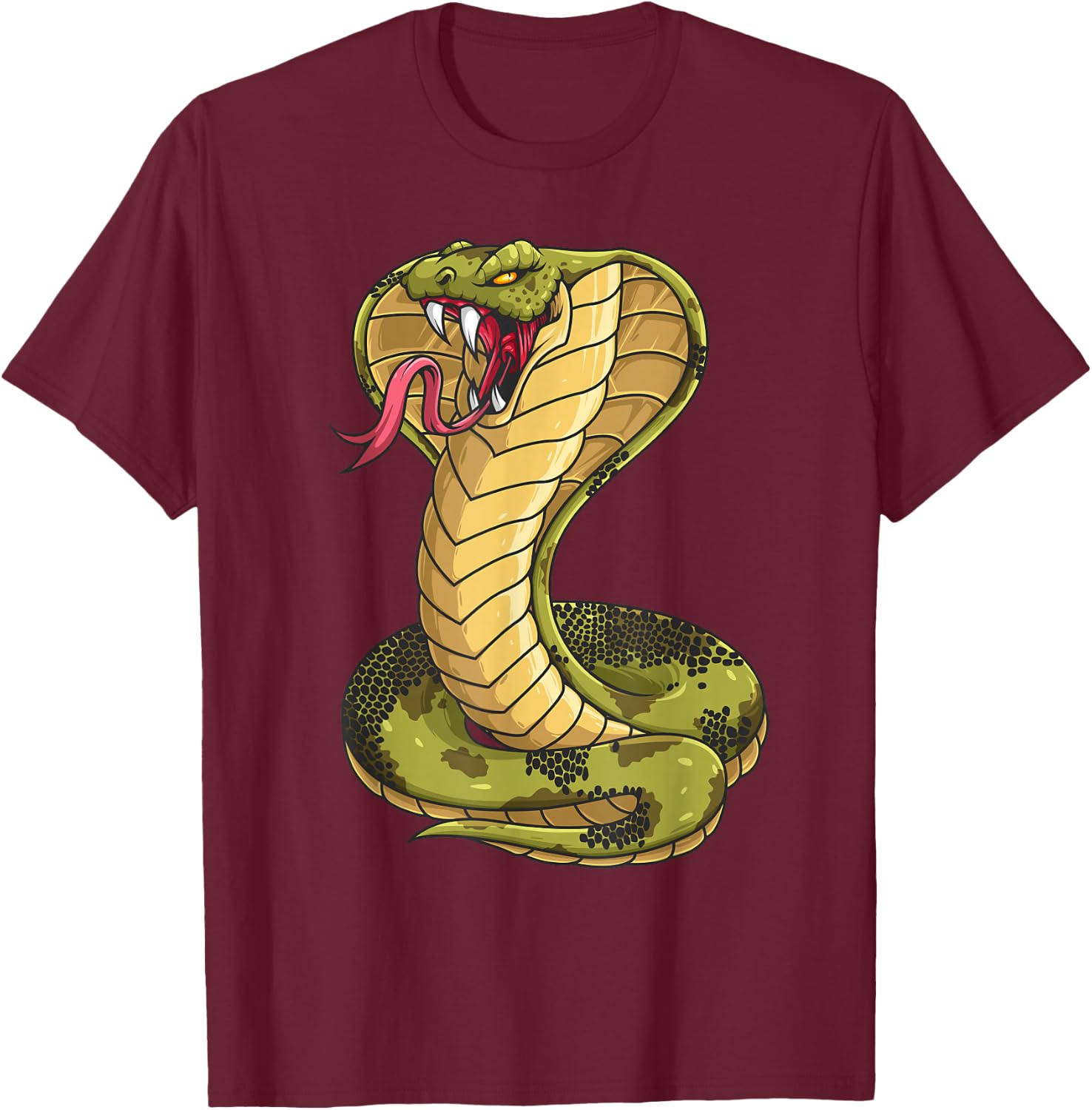 Funny Cobra Design Women Kids King Snake Cobra Lover T-Shirt - T-Shirt | Maroon