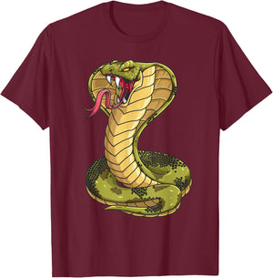Funny Cobra Design Women Kids King Snake Cobra Lover T-Shirt - T-Shirt | Maroon