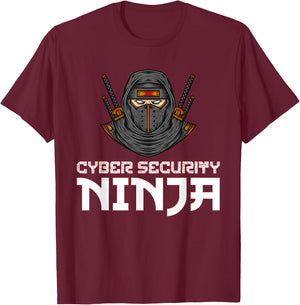 Cyber Security Ninja Computer Programmer Funny Humor T-Shirt - T-Shirt | Maroon