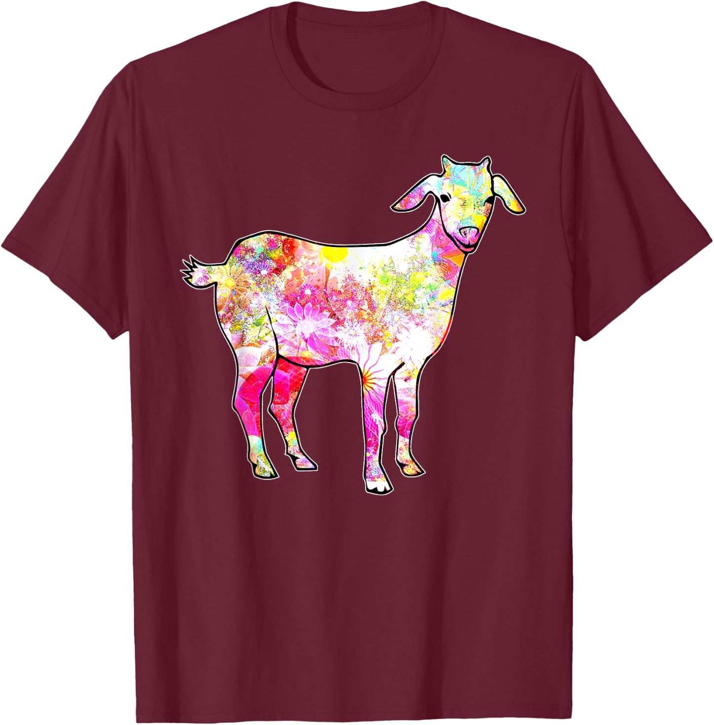 Just a Girl who Loves Goats Women Farmer Cute Goat T-Shirt - T-Shirt | Maroon