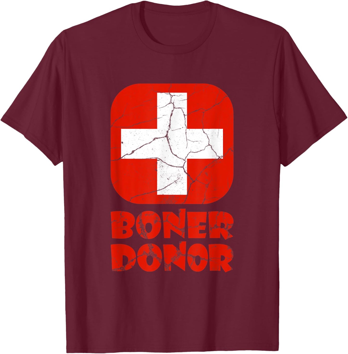 Funny Halloween Boner Donor Hubie Switzerland T-Shirt - T-Shirt | Maroon