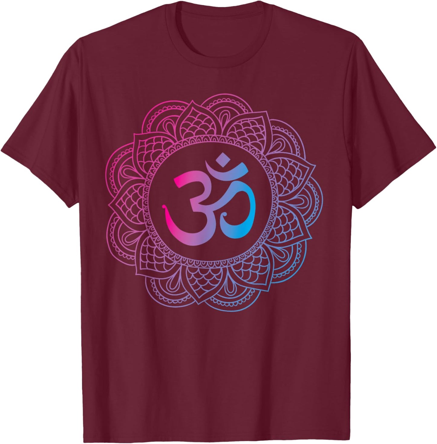 Om Symbol Aum Ohm Hindu Zen Tantra Yoga Day Namaste T-Shirt - T-Shirt | Maroon