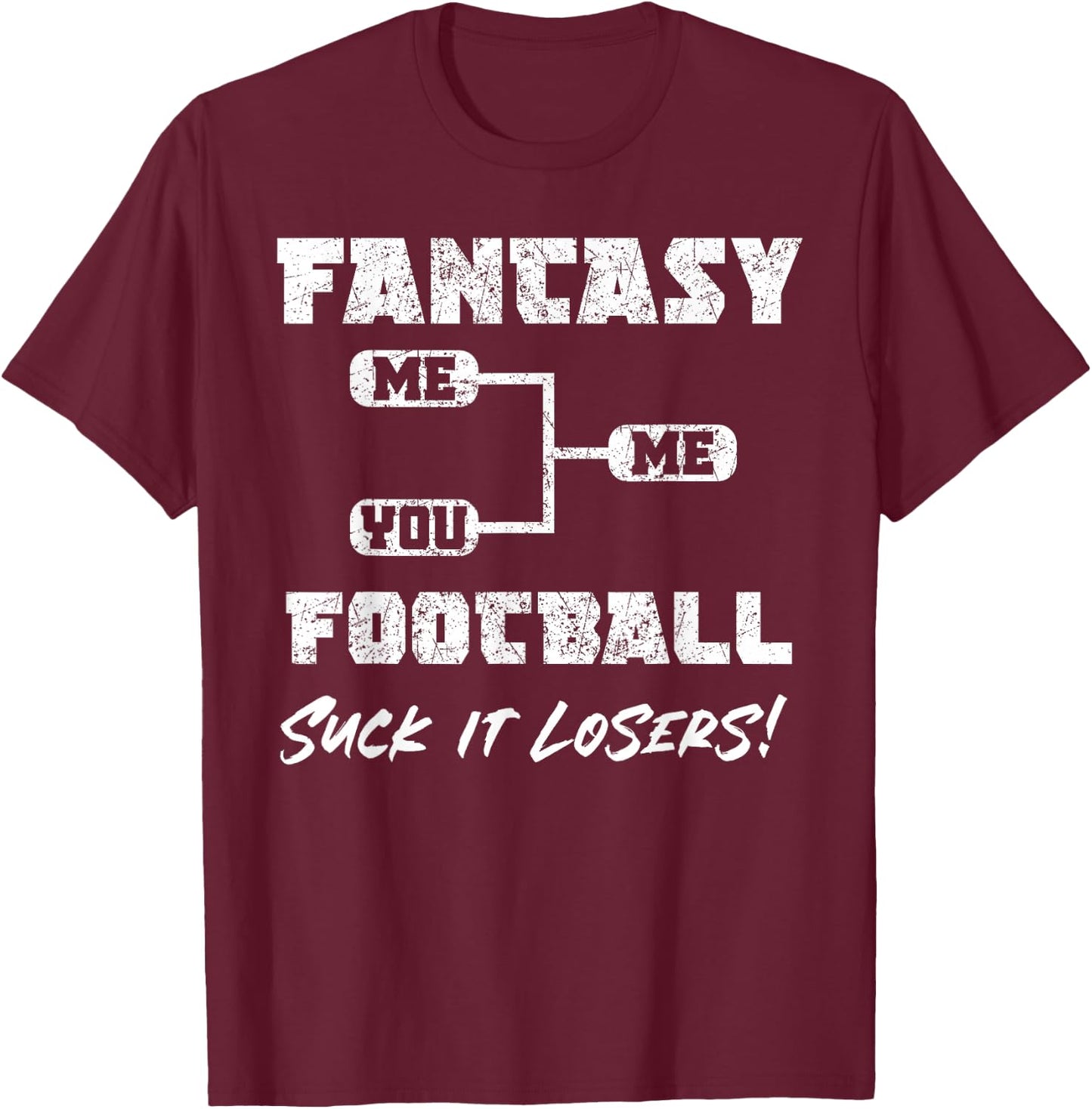 Vintage Fantasy Football Draft Party Kit Funny Sports Winner T-Shirt - T-Shirt | Maroon