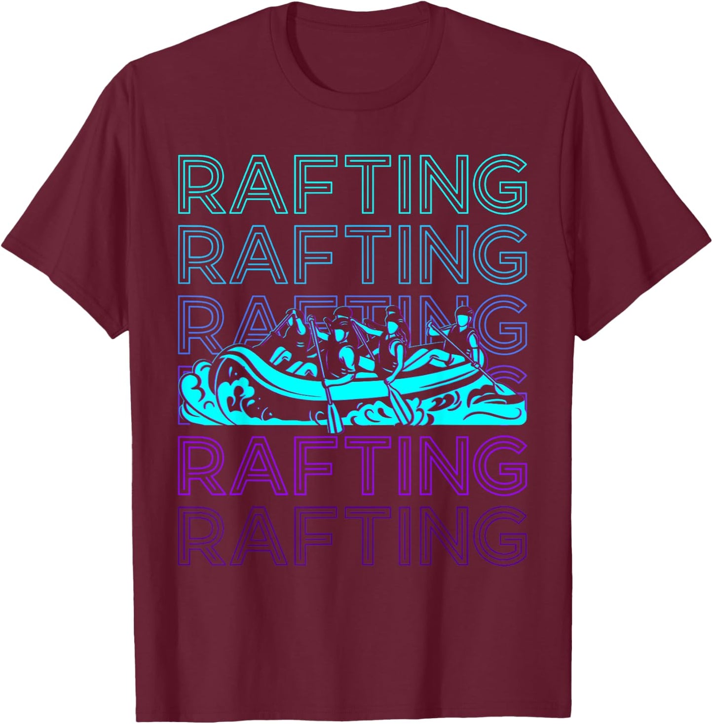 Rafting Whitewater Raft Retro T-Shirt - T-Shirt | Maroon