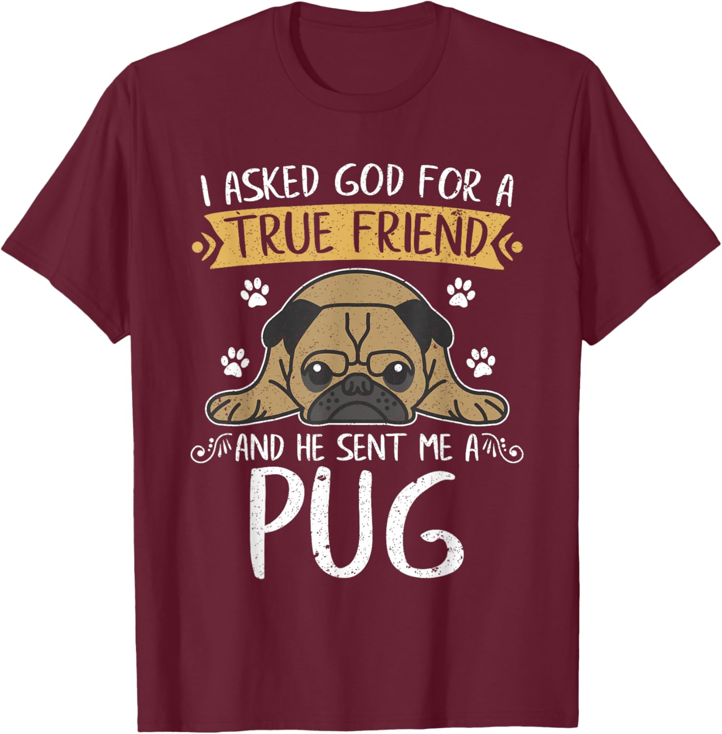 Pug Dog Lover Jesus Christ Prayer Gift Pug Women Kids T-Shirt - T-Shirt | Maroon
