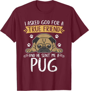Pug Dog Lover Jesus Christ Prayer Gift Pug Women Kids T-Shirt - T-Shirt | Maroon