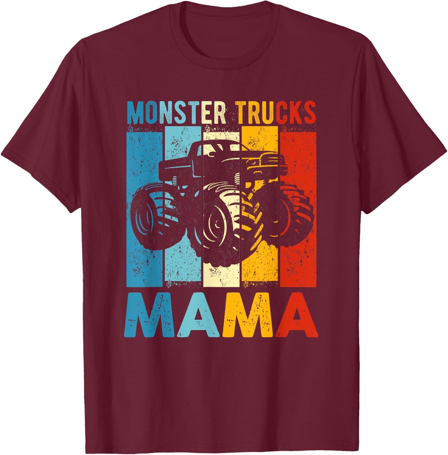 Vintage Monster Truck Shirt Monster Truck Mama Girl Mom T-Shirt - T-Shirt | Maroon