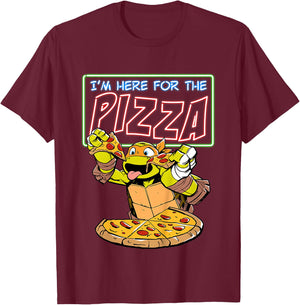 Kids Neon Sign I'm Here for The Pizza TMNT T-Shirt - T-Shirt | Maroon