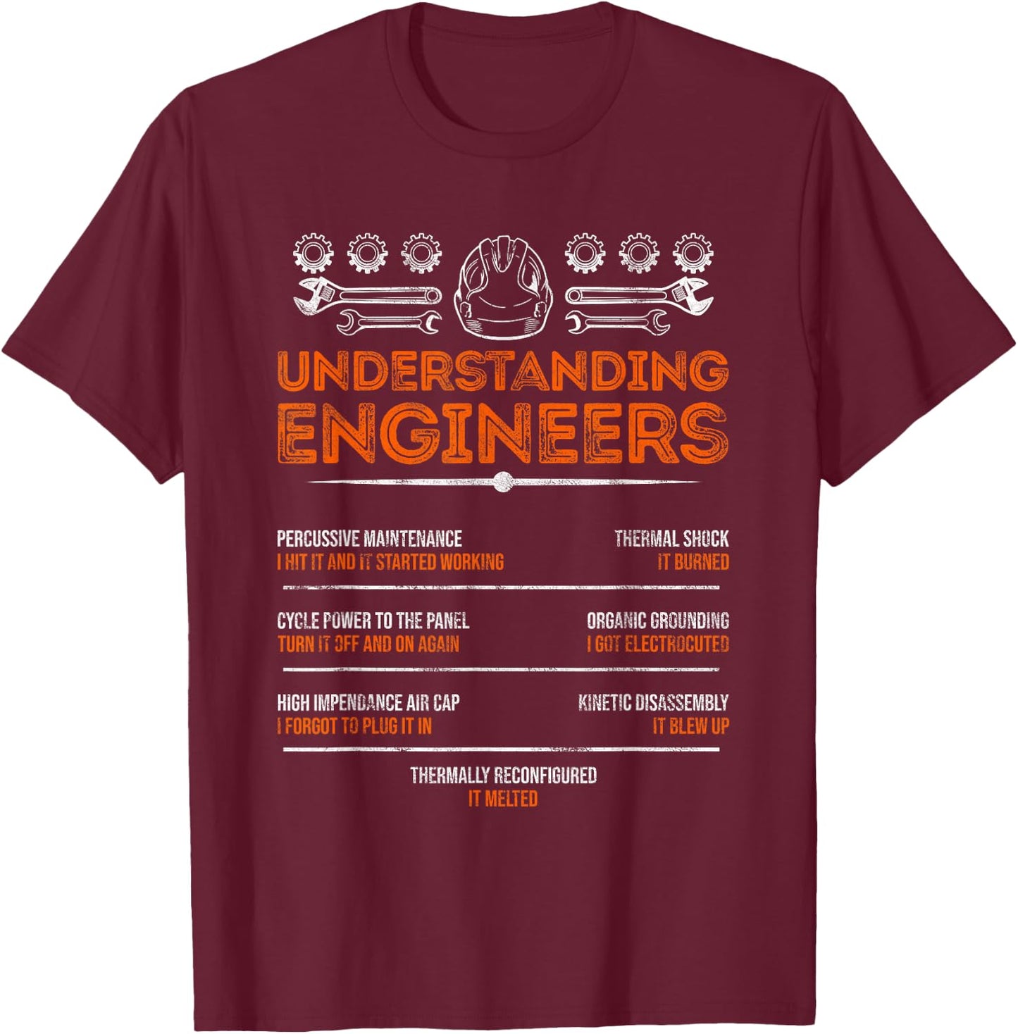 Understanding Engineers Funny and Humorous Engineering T-Shirt - T-Shirt | Maroon