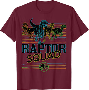 Jurassic World: Camp Cretaceous Raptor Squad T-Shirt - T-Shirt | Maroon