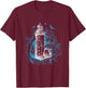 Lighthouse Waves Seagull Seaside Life Beach Lover T-Shirt - T-Shirt | Maroon