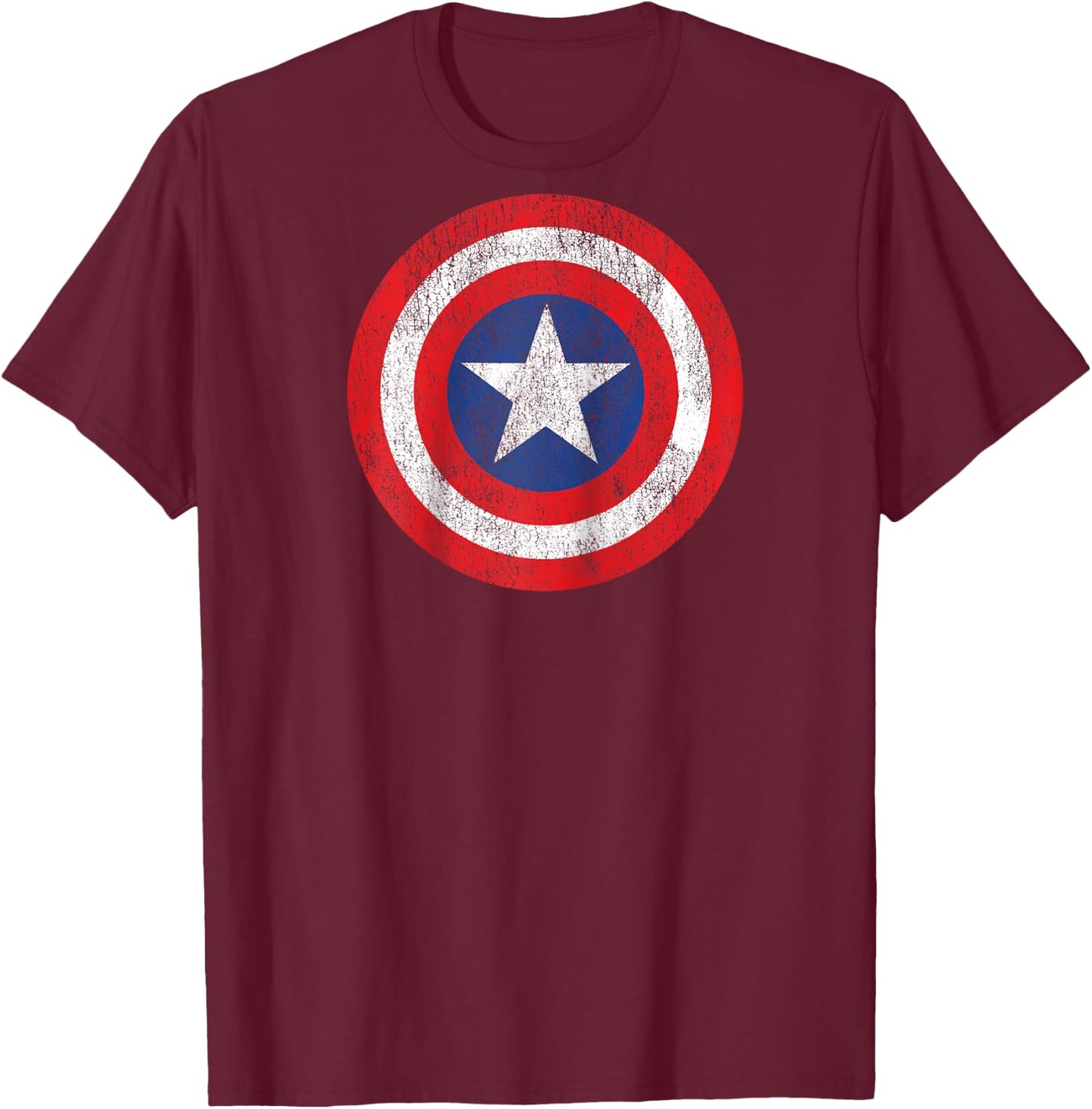 Marvel Captain America Shield Logo Raglan Baseball T-Shirt - T-Shirt | Maroon