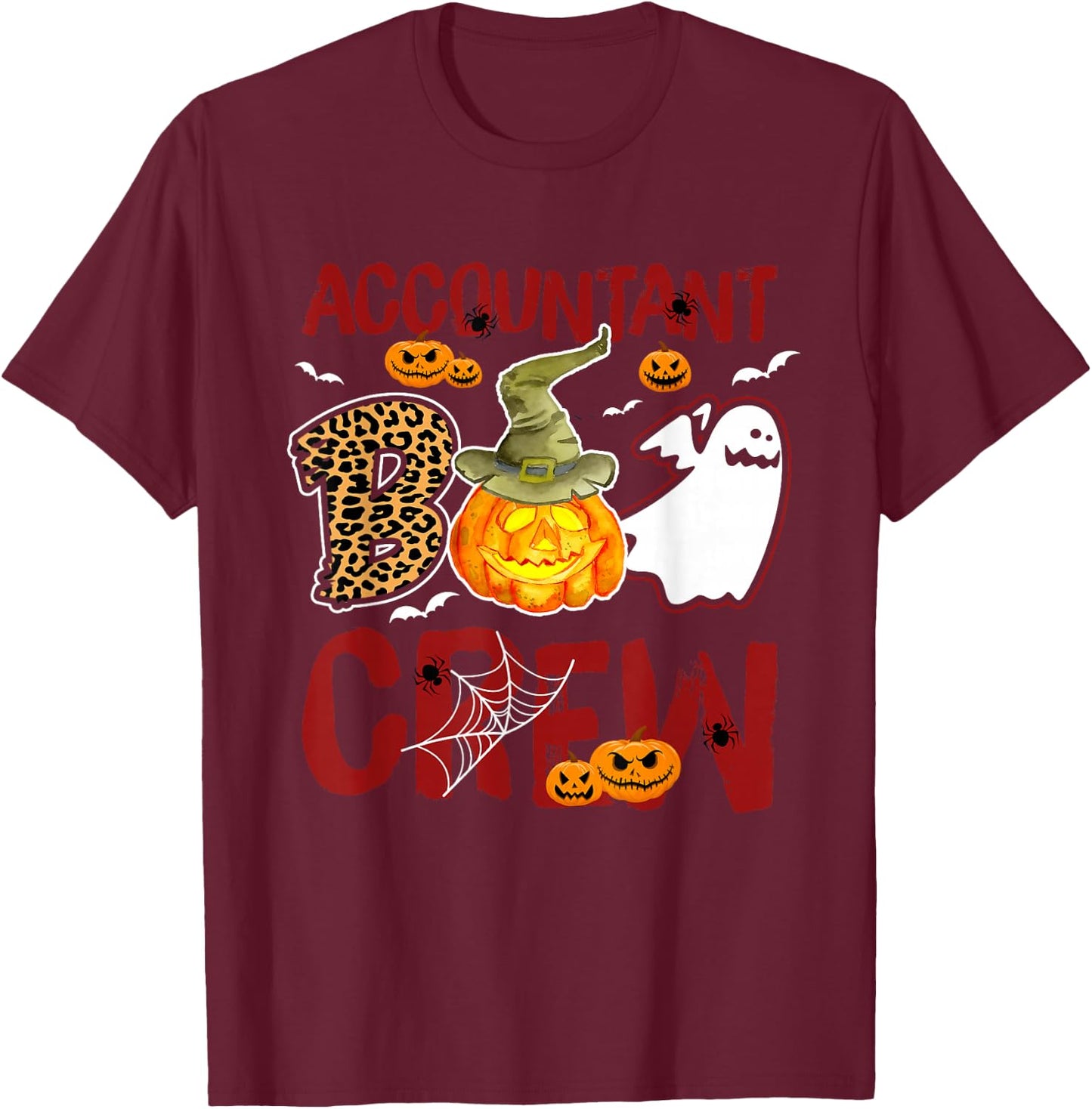 Accountant Boo Crew Halloween Accounting Costume T-Shirt - T-Shirt | Maroon