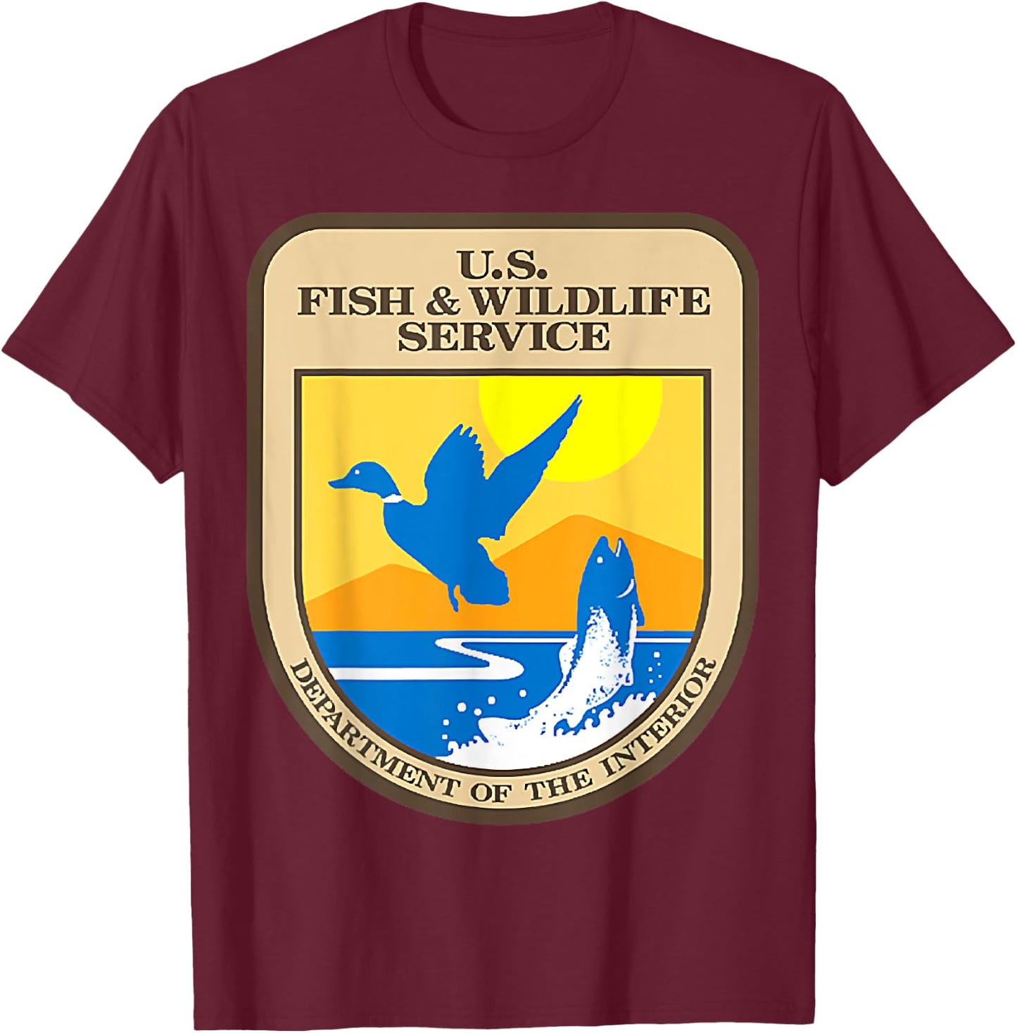 US Fish _ Wildlife Service T-Shirt - T-Shirt | Maroon