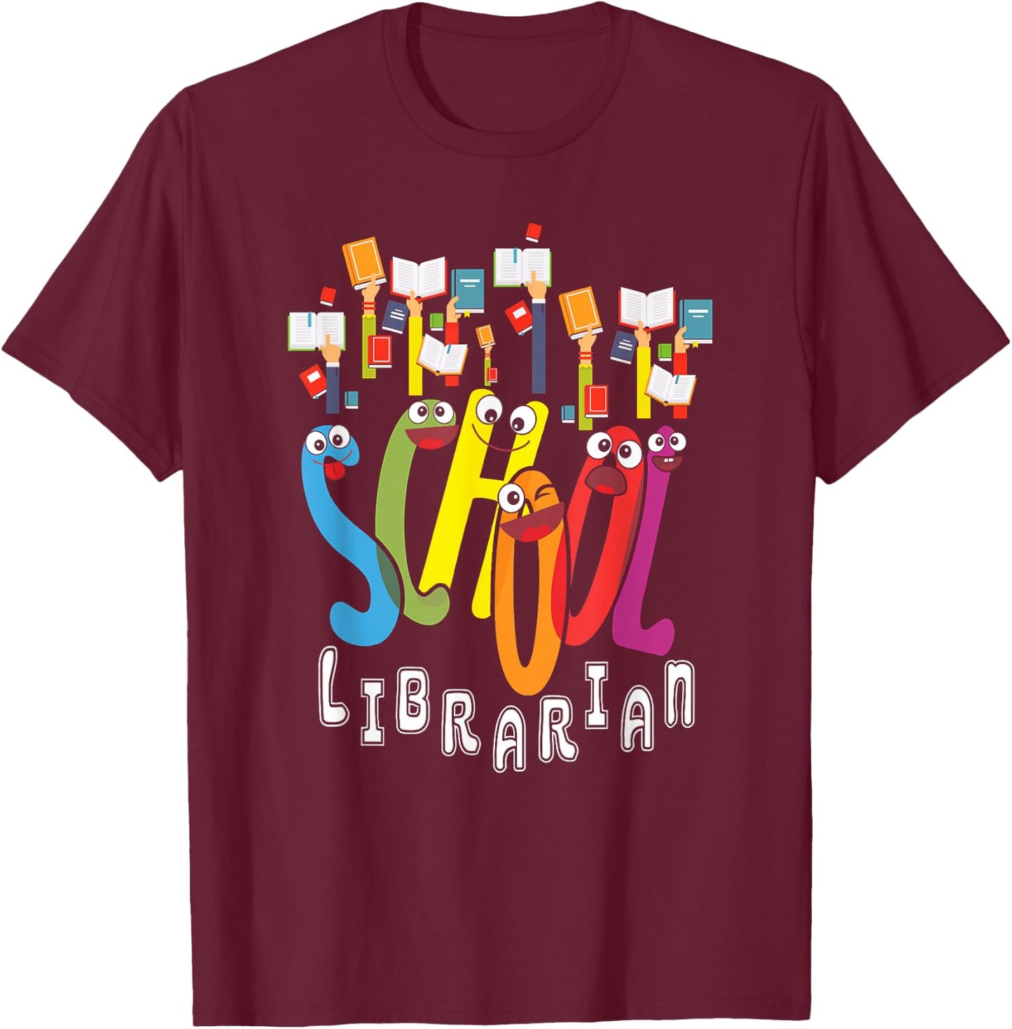 Elementary And Middle School Librarian T-Shirt - T-Shirt | Maroon
