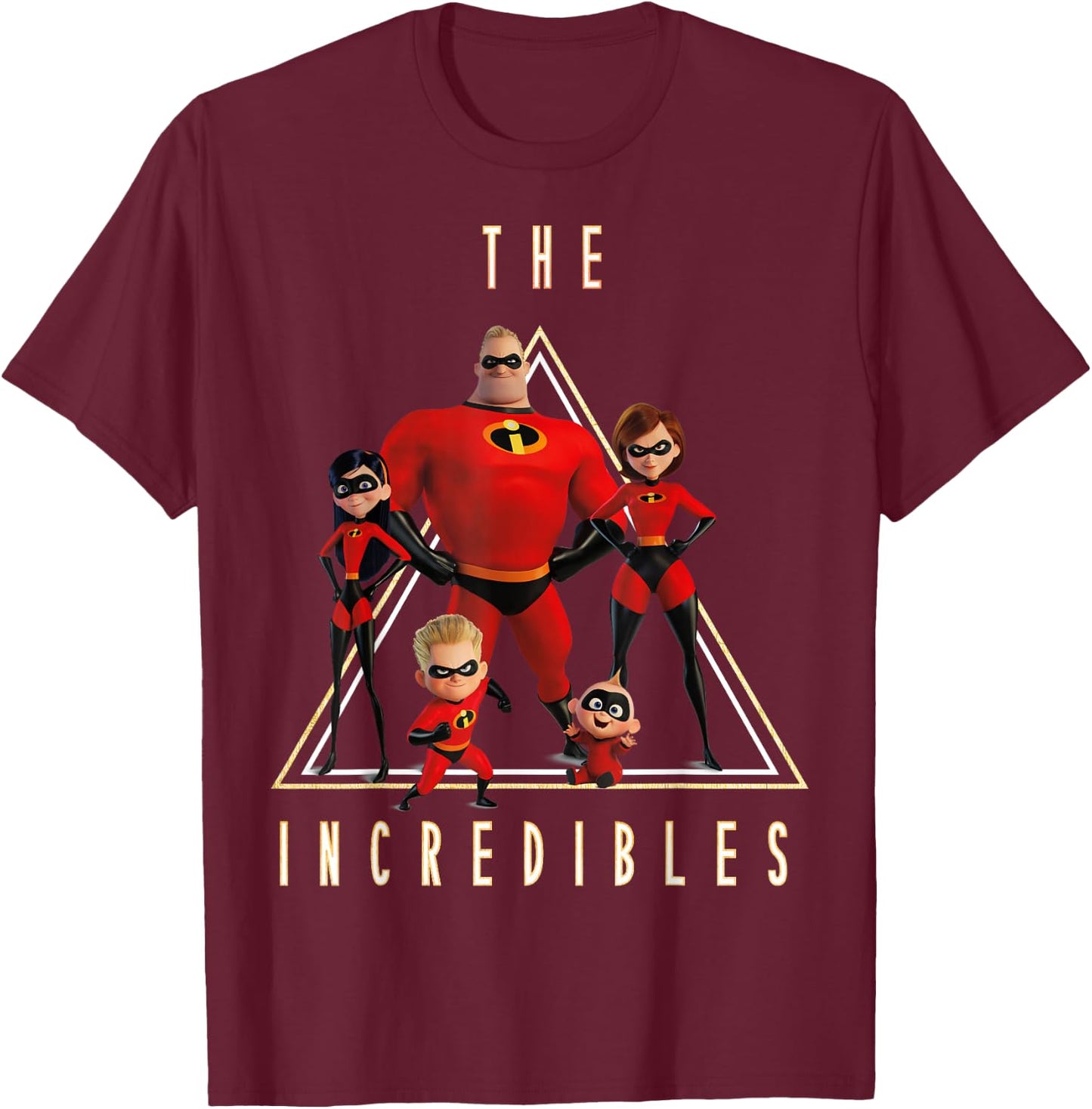 Disney Pixar Incredibles Classic Family Shot Graphic T-Shirt - T-Shirt | Maroon