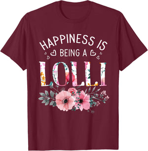 Happiness is being a Lolli Announcement Mothers Day T-Shirt - T-Shirt | Maroon