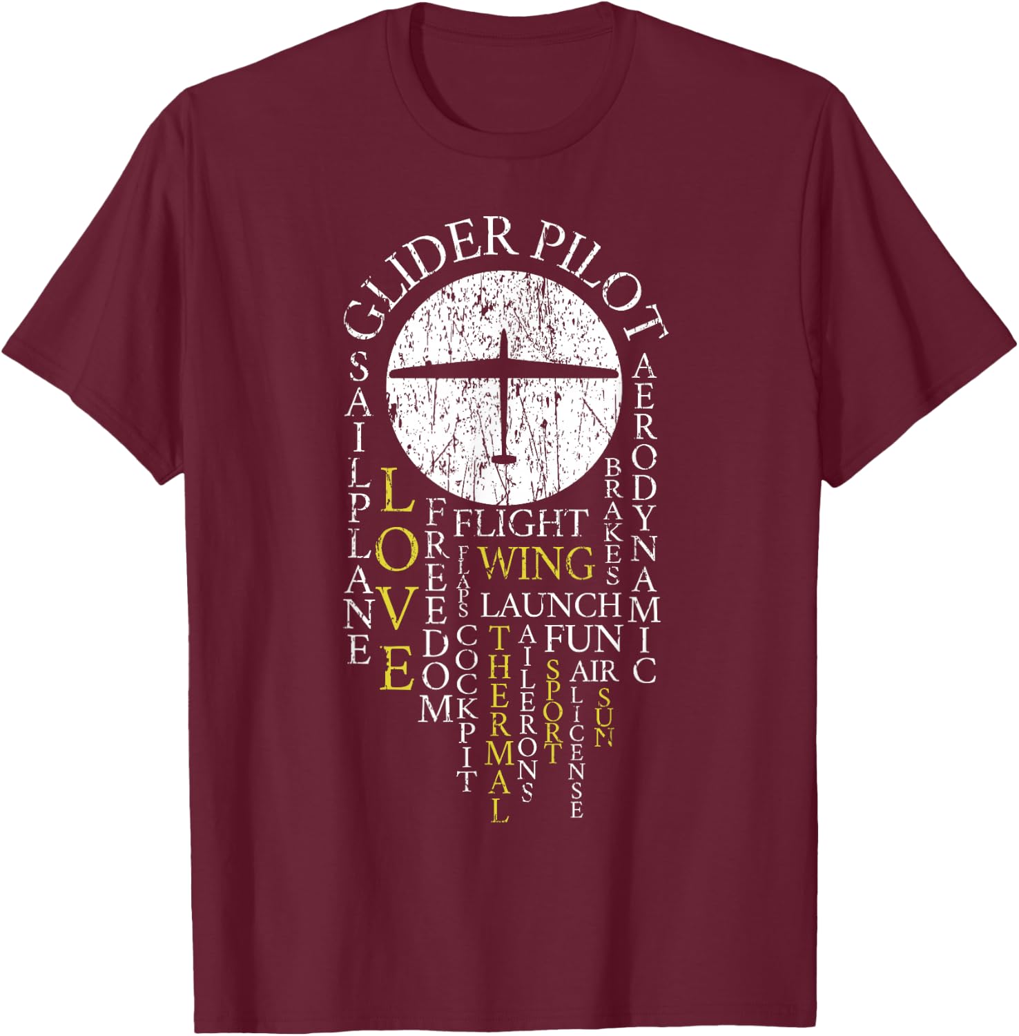 Glider Pilots Cool Sail Plane Gliding Thermal Winds Soaring T-Shirt - T-Shirt | Maroon
