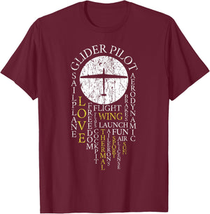 Glider Pilots Cool Sail Plane Gliding Thermal Winds Soaring T-Shirt - T-Shirt | Maroon