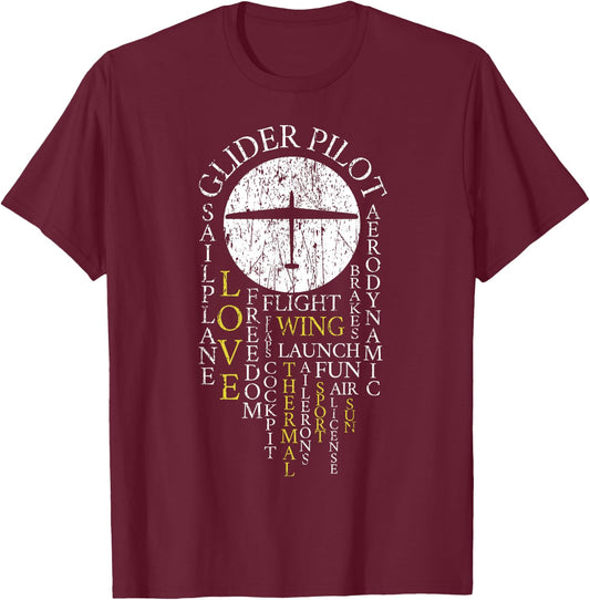 Glider Pilots Cool Sail Plane Gliding Thermal Winds Soaring T-Shirt - T-Shirt | Maroon
