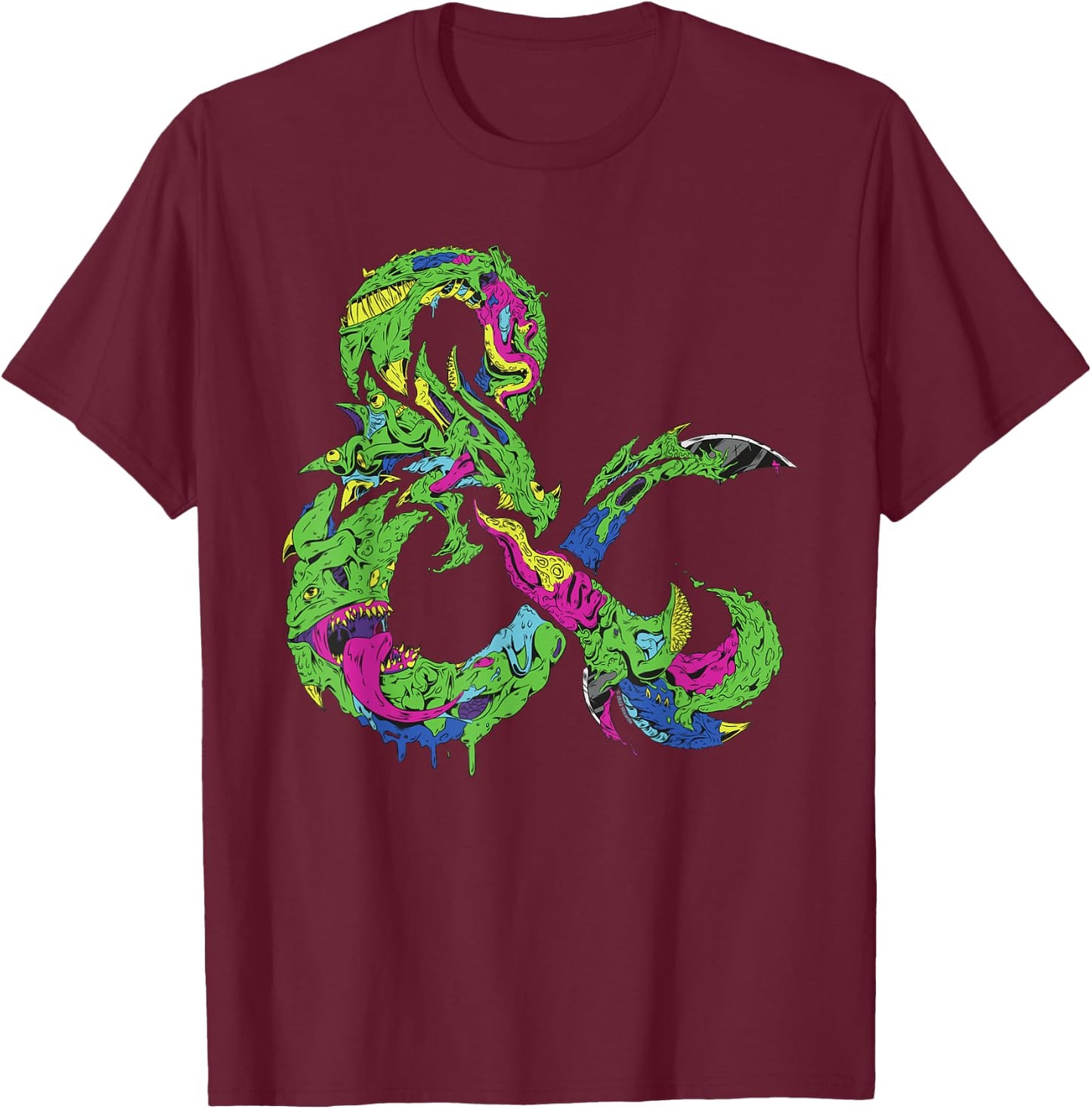 Dungeons & Dragons Bright Monster Ampersand T-Shirt - T-Shirt | Maroon