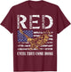 On Friday We Wear Red Retro American Flag Eagle RED Friday T-Shirt - T-Shirt | Maroon