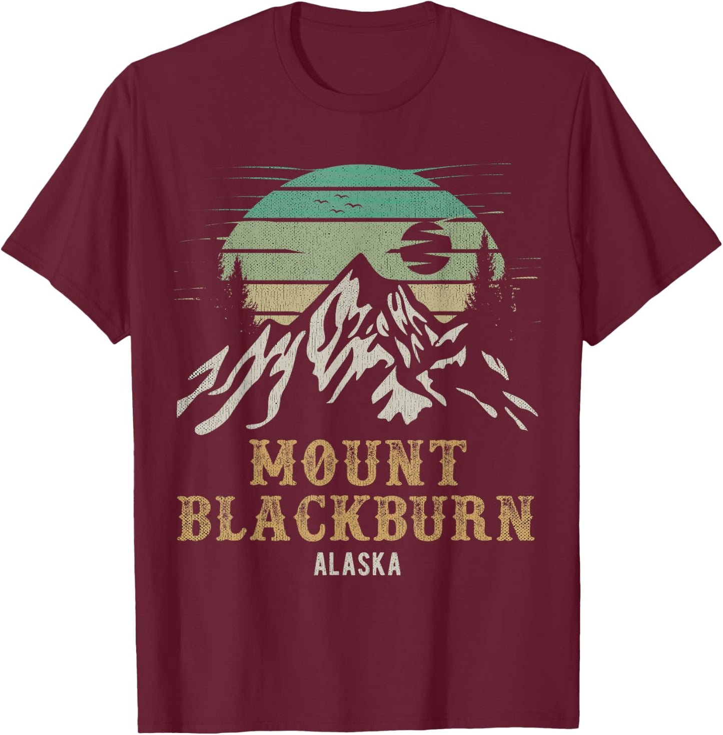 Mount Blackburn National Park Alaska Merchandise Hiking T-Shirt - T-Shirt | Maroon
