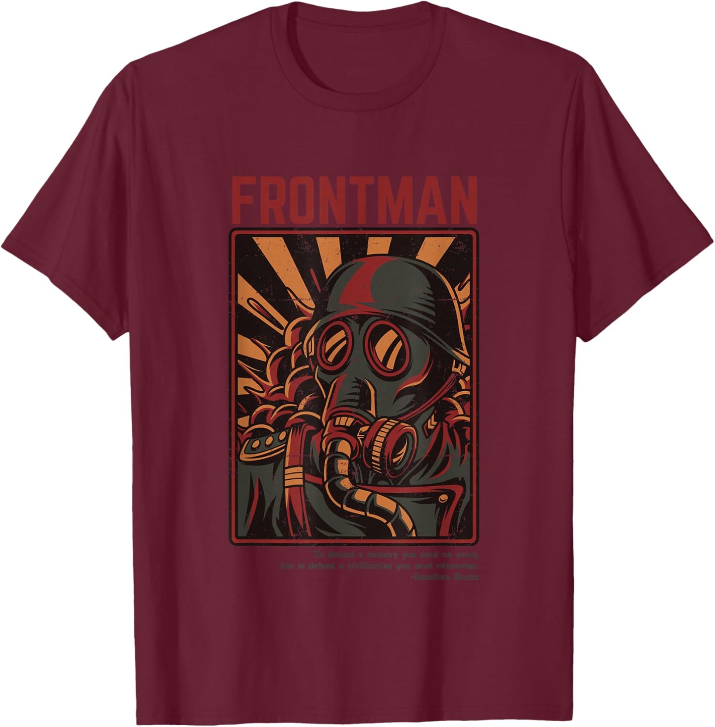 Gas Mask Toxic Warrior Propaganda Anti-war Vintage Art Shirt T-Shirt - T-Shirt | Maroon