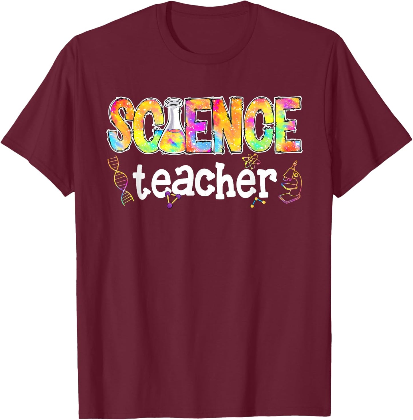 Science Teacher Tie Dye Science Teaching Back to School T-Shirt - T-Shirt | Maroon