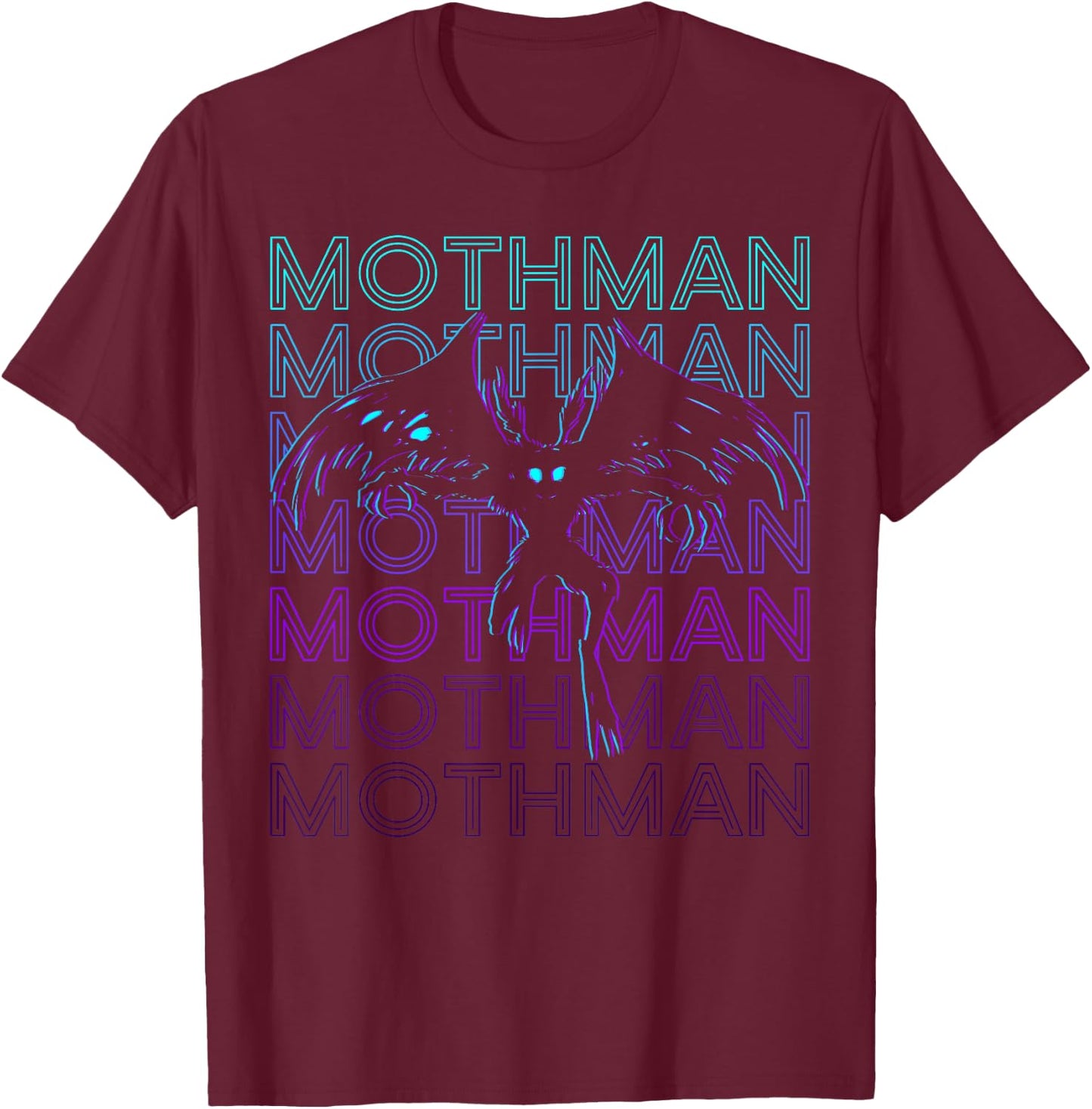 Mothman Cryptid Cryptozoology Retro T-Shirt - T-Shirt | Maroon
