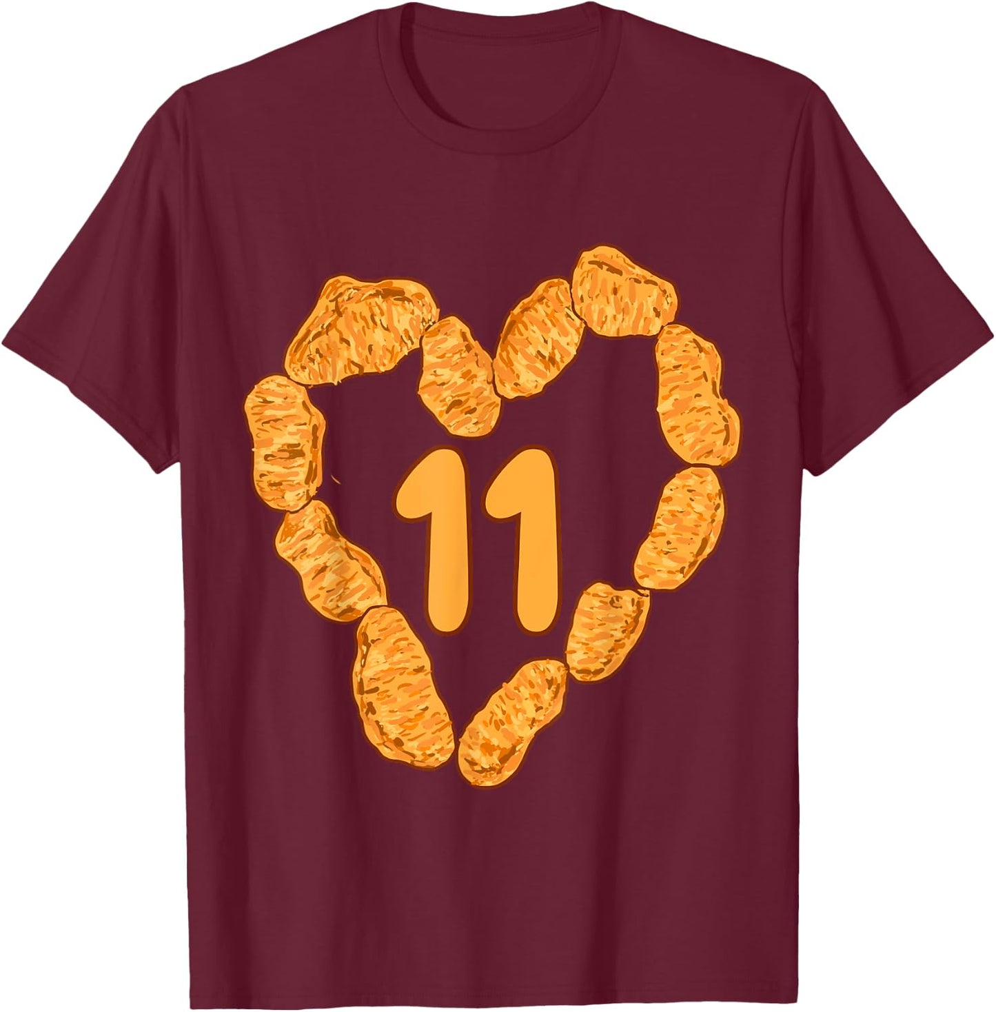 11th Birthday Chicken Nuggets Funny Food for 11 Years Old T-Shirt - T-Shirt | Maroon