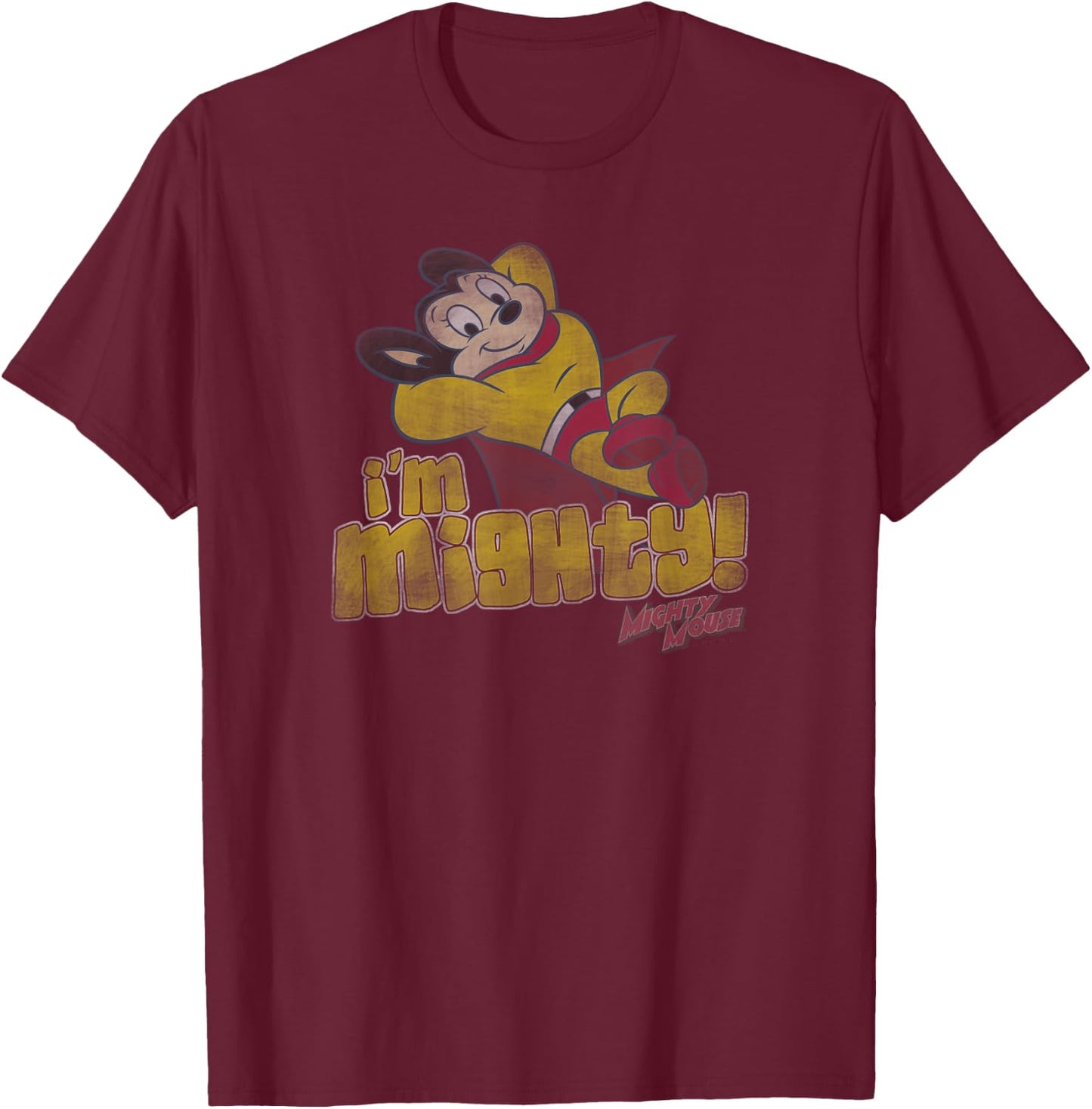 Mighty Mouse I'M Mighty T-Shirt - T-Shirt | Maroon