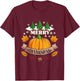 Funny Merry Thanksmas Festive Thanksgiving Christmas Pumpkin T-Shirt - T-Shirt | Maroon