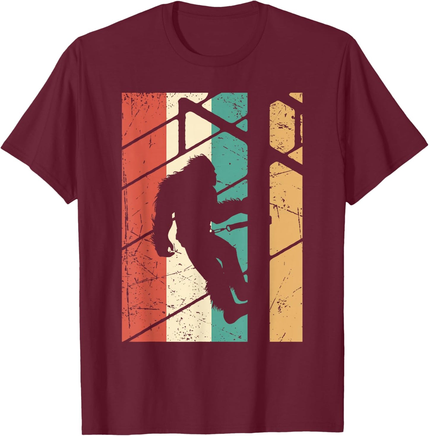 Vintage Bigfoot Lineman Electrician Sasquatch Lineworker T-Shirt - T-Shirt | Maroon