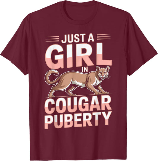 Funny Menopause Perimenopause Cougar Puberty 50th Birthday T-Shirt - T-Shirt | Maroon