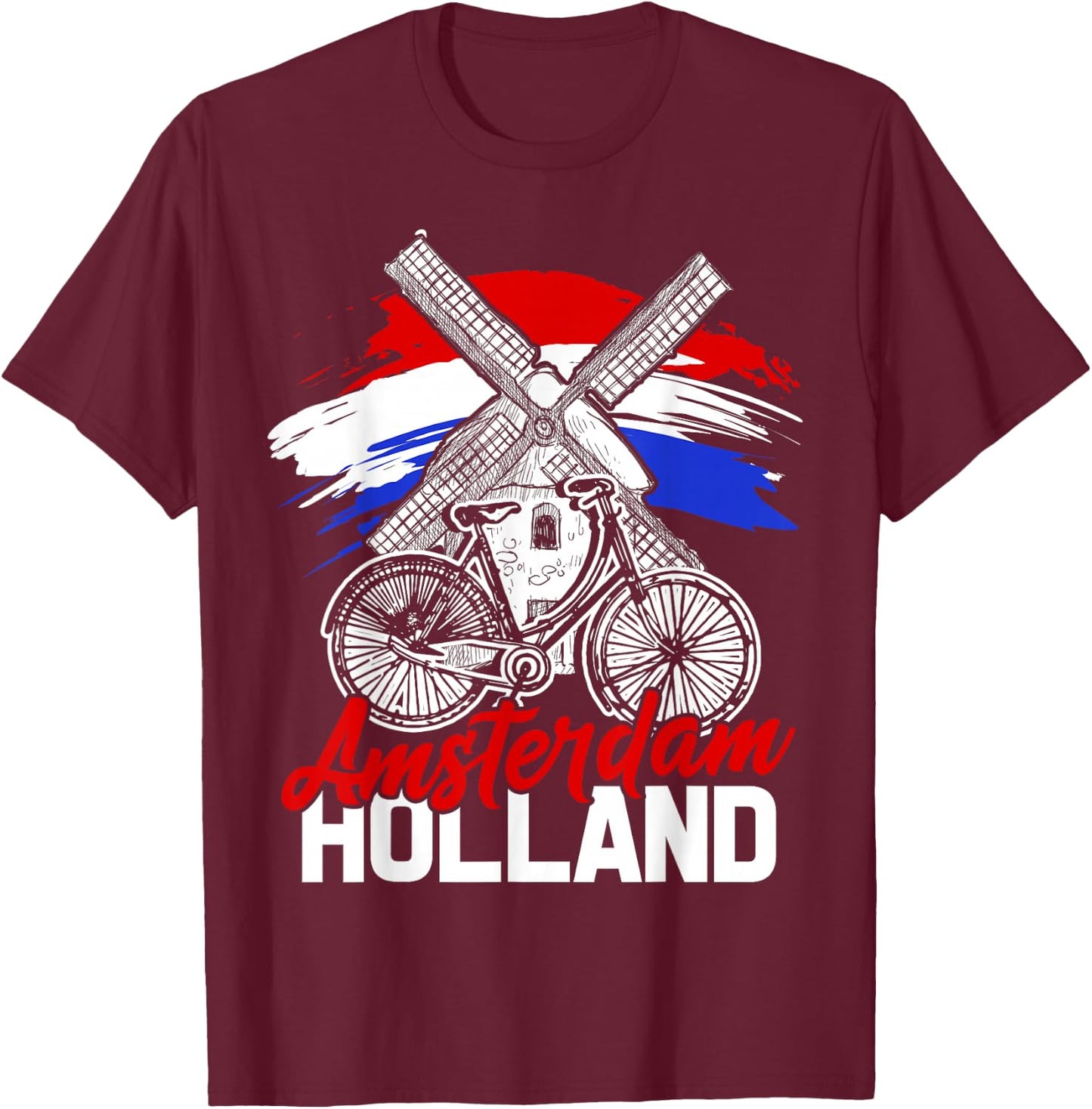 The Netherlands Amsterdam Nederland Dutch T-Shirt - T-Shirt | Maroon