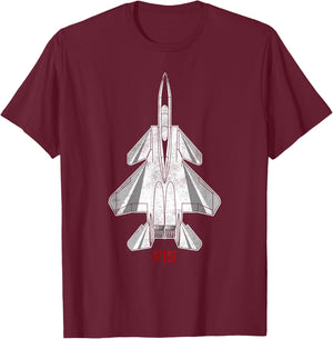 Military Aircraft F-15 Eagle Pilot Gifts Shirt USAF Flyboy T-Shirt - T-Shirt | Maroon