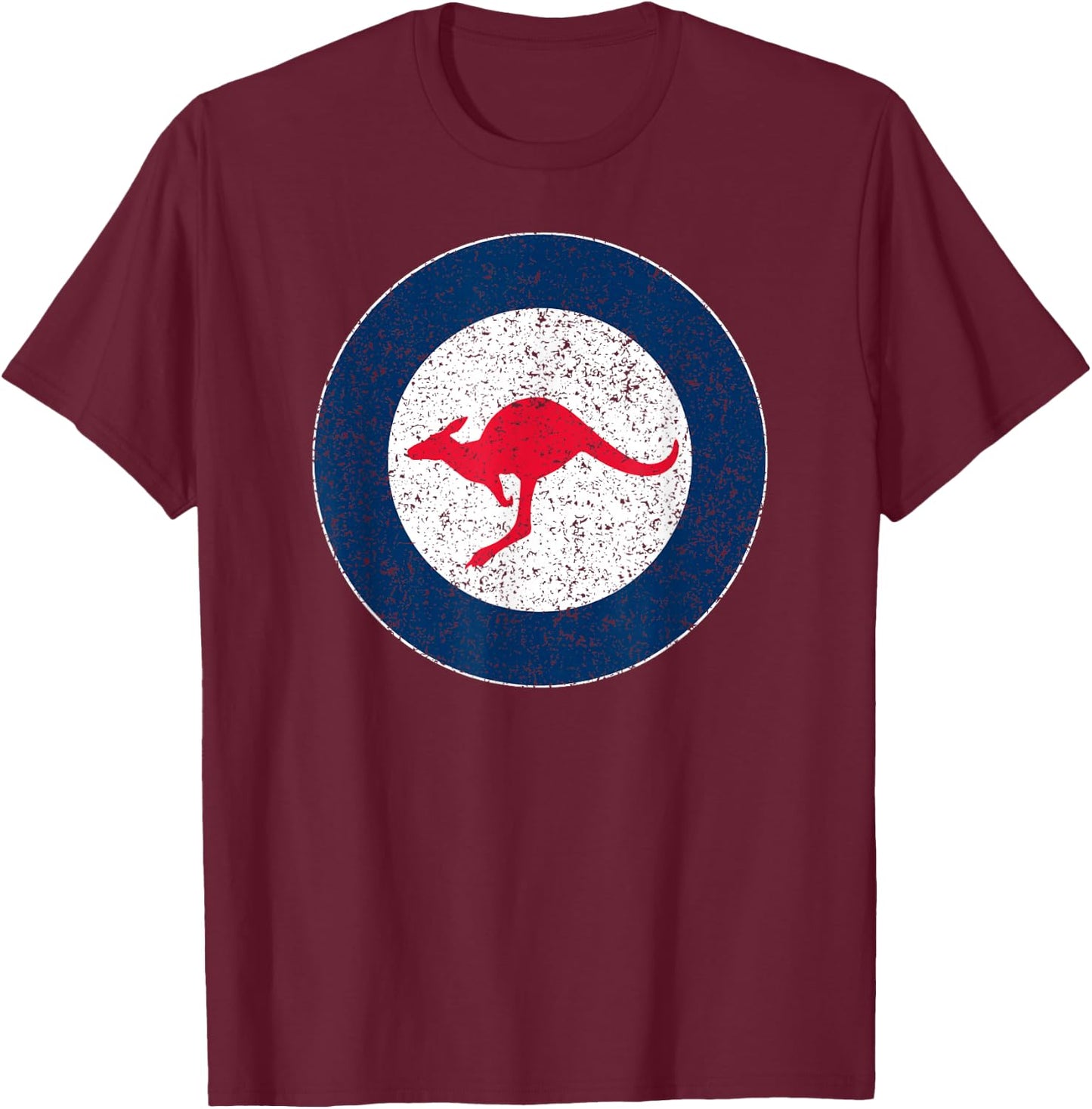 Australian Air Force Roundel Kangaroo T-Shirt - T-Shirt | Maroon